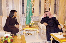 King Abdullah, Rice Discuss Global Issues